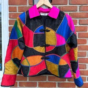 Anage Patchwork Embellished Vintage Blazer